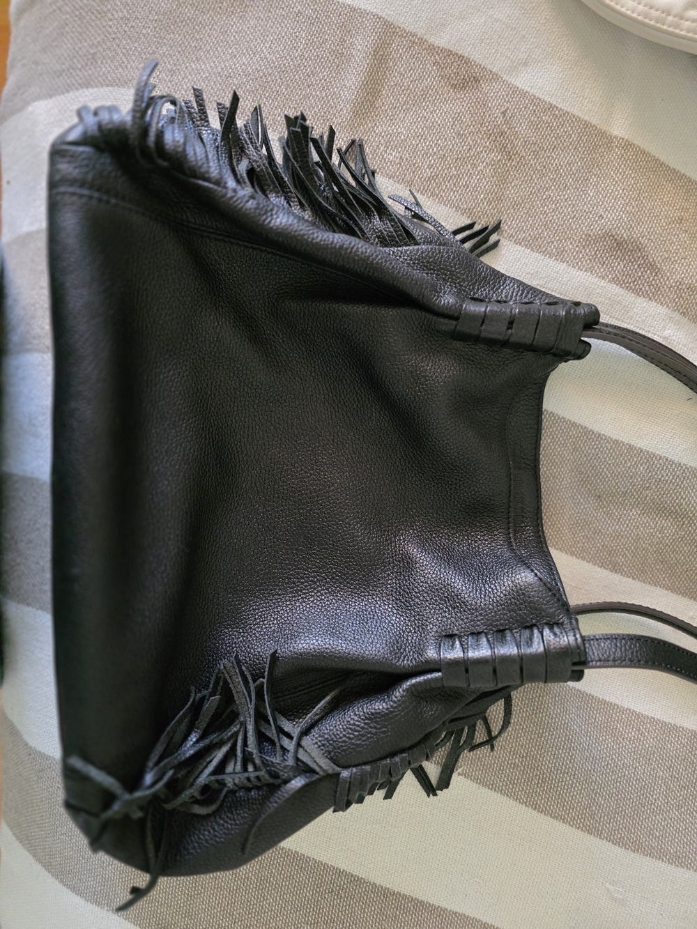 Aimee Kestenberg Black Leather Fringe Shoulder Bag - Picture 15 of 16